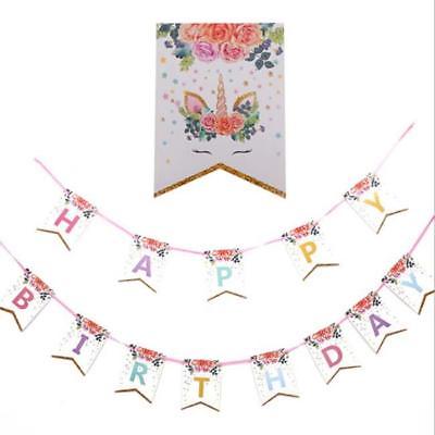 Unicorn Happy Birthday Card Jointed Banner